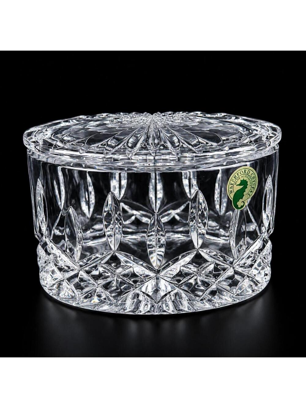 Waterford Crystal Lismore Oval Covered Trinket Box With Lid in Orig Box - 10362